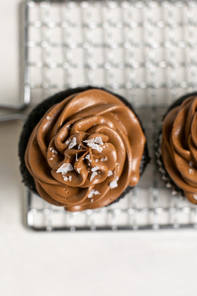 An overhead shot showing the transformed store-bought frosting