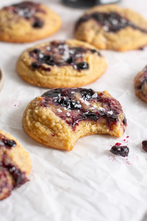 Blueberry Swirled Cornbread Cookies