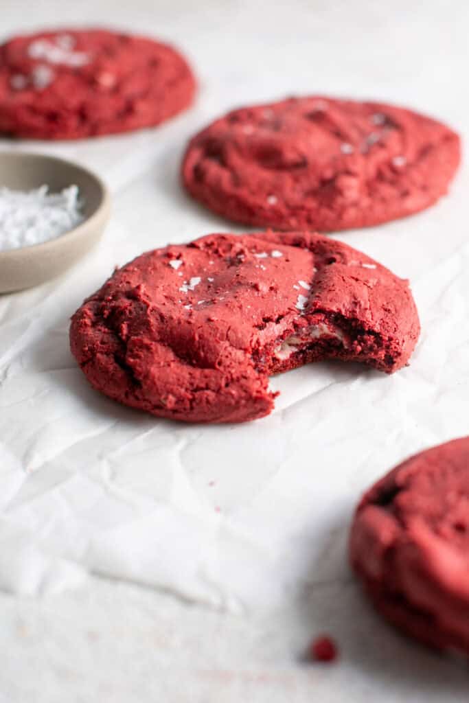 cheesecake-stuffed red velvet cookies