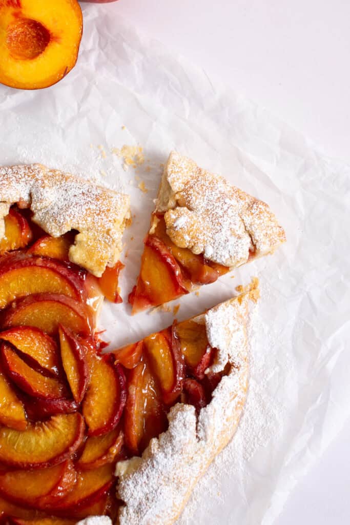 Peach Galette with Bourbon whipped cream