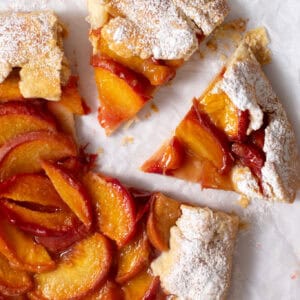 Peach Galette with Bourbon whipped cream