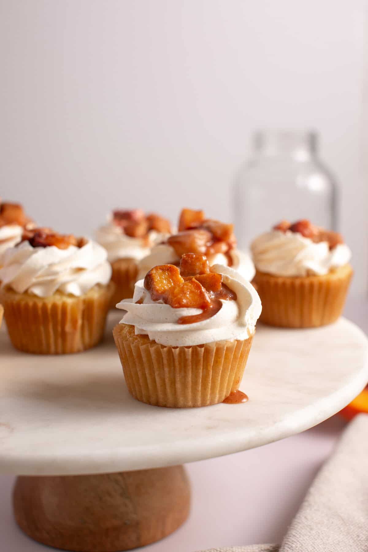 Browned Butter Peach Cupcakes