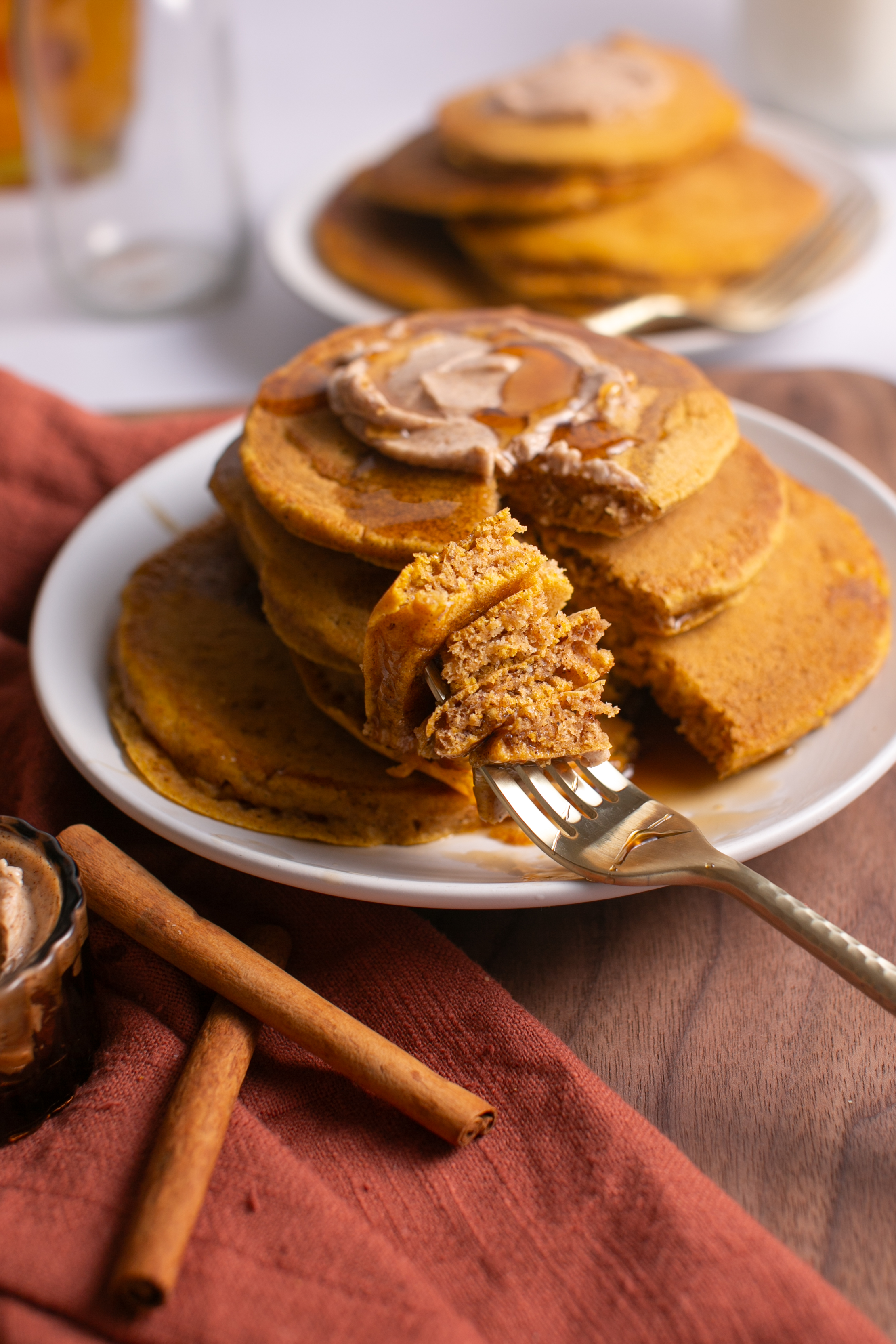 Pumpkin Pancakes with Cinnamon butter