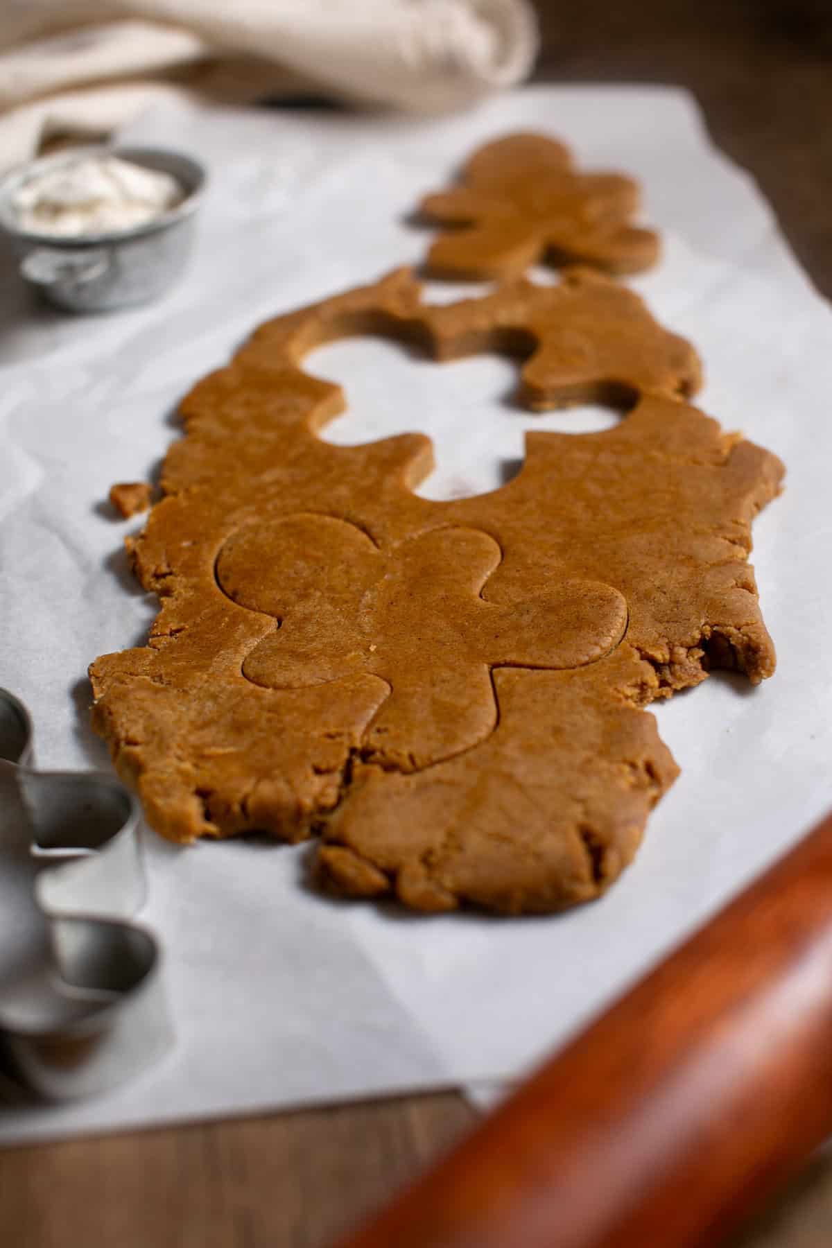 Gingerbread cut out of dough.