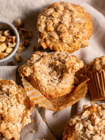 Banana oat muffins with nuts.