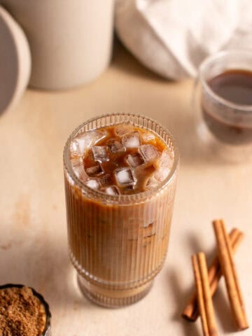 Dirty Chai drink with cinnamon.