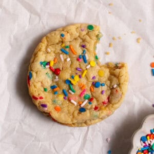 Single Serve Sugar Cookie with a bite missing.