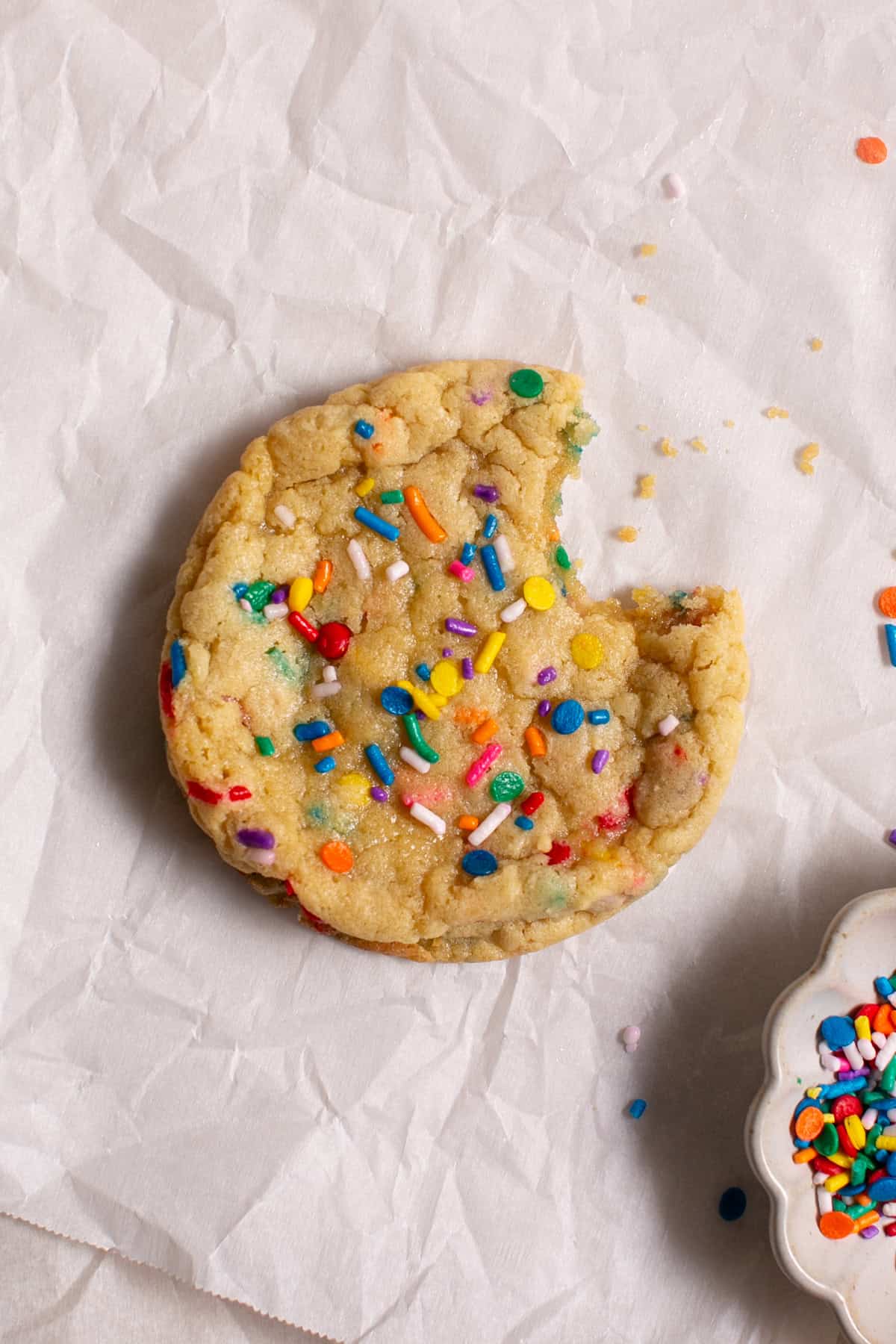 Single Serve Sugar Cookie with a bite missing. 