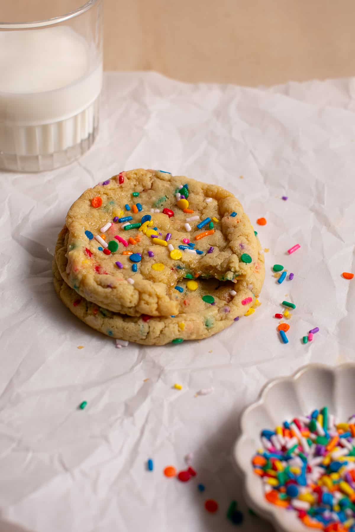 Single Serve Sugar Cookie stacked on top of each other. 