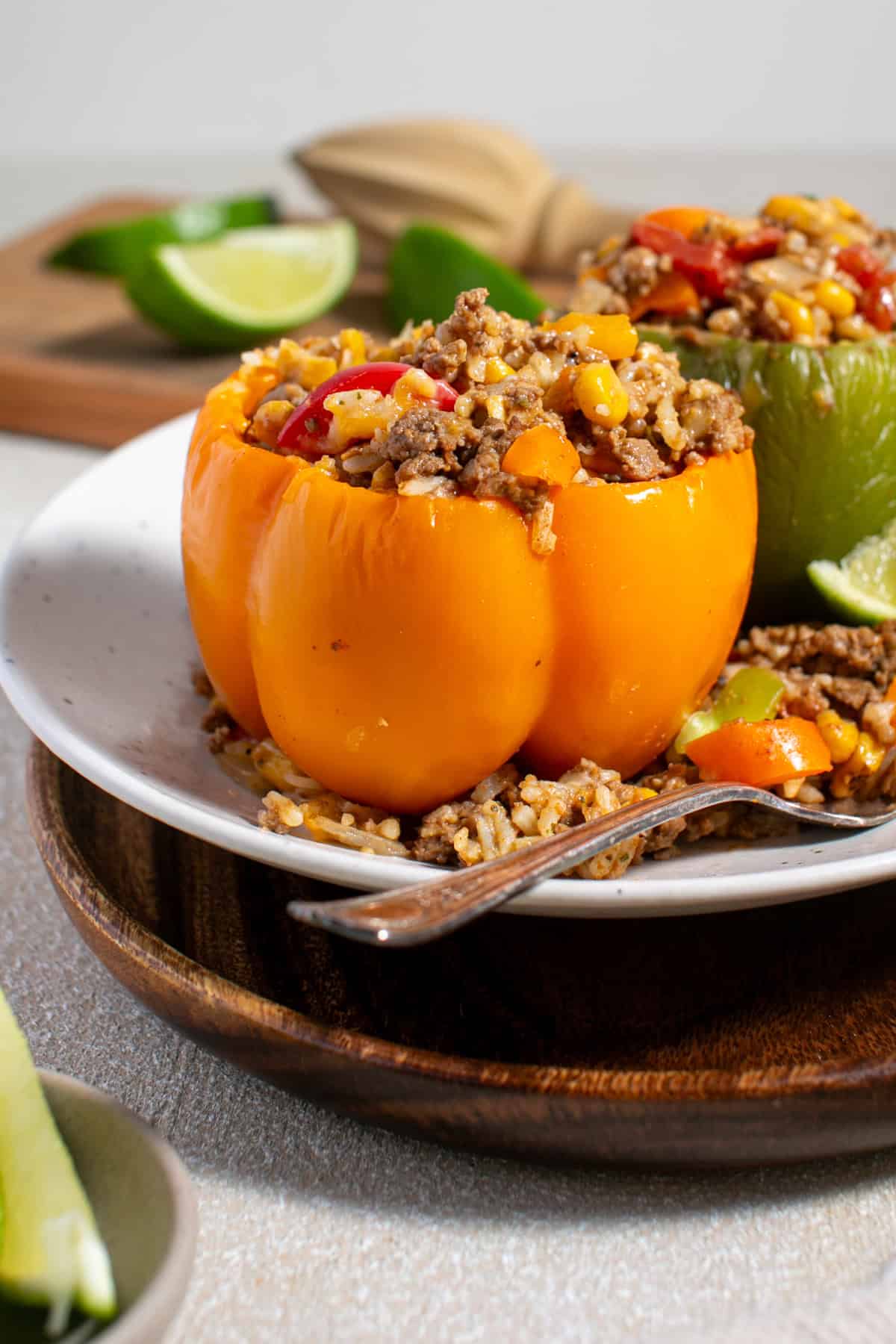 Stuffed Bell Peppers on a plate.