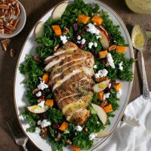 Sweet Potato Kale Salad with Honey Mustard Dressing