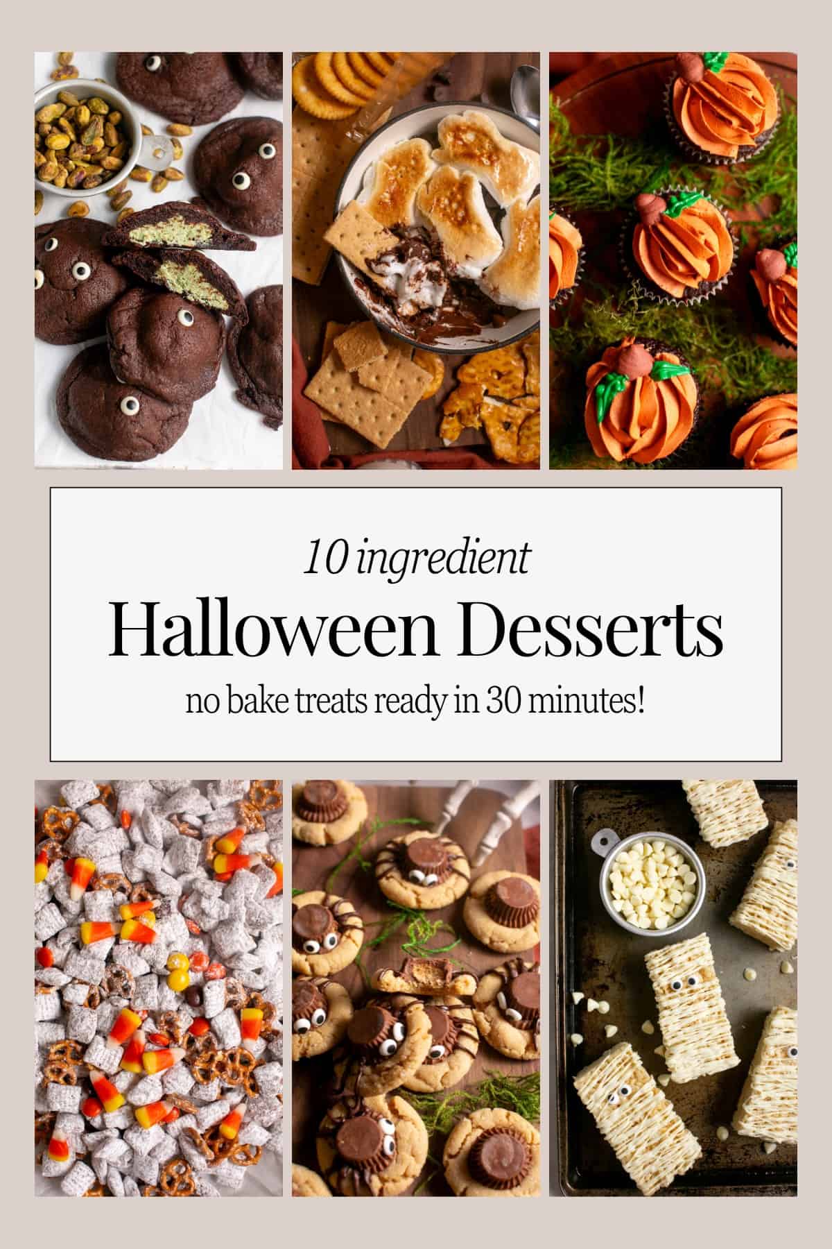 Easy 10 ingredient No Bake Halloween Dessert Ideas. 