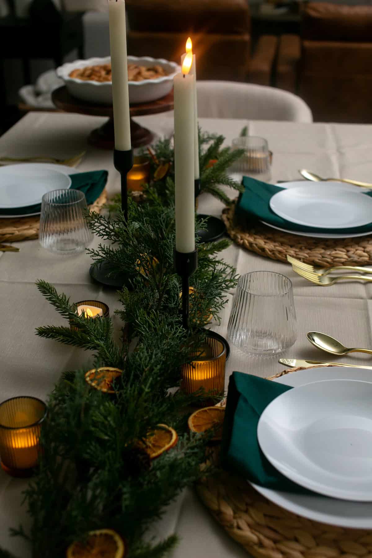 Elevated and Beautiful Thanksgiving Table Decor Ideas with candles.