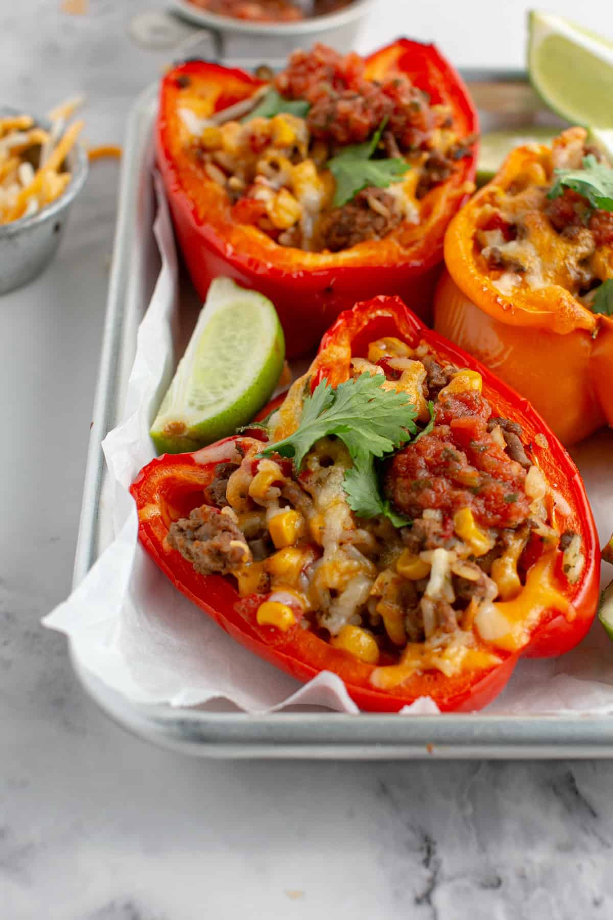 Stuffed pepper recipe with beef.