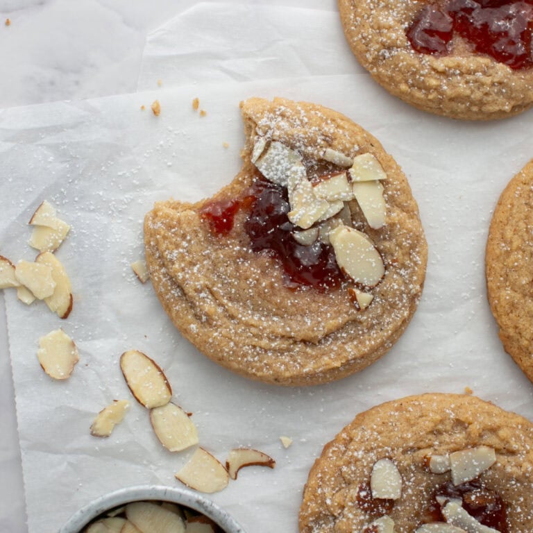 Almond Butter and Jelly Thumbprint Cookie Recipe