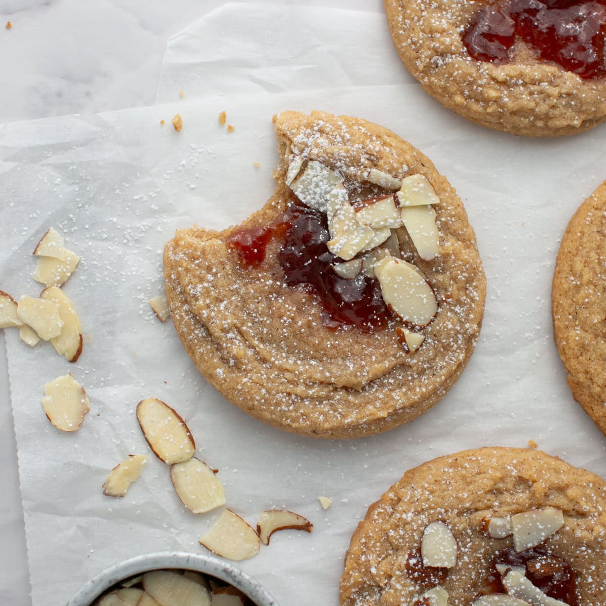 Almond Butter and Jelly Thumbprint Cookie Recipe