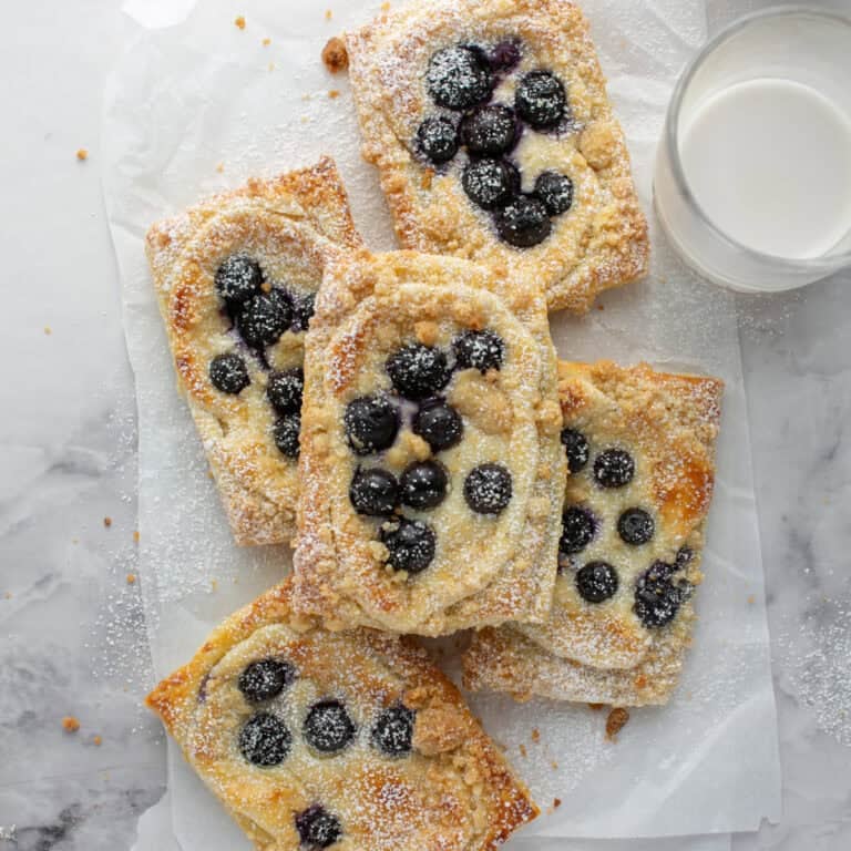Blueberry Crumble Cream Cheese Danish with Puff Pastry