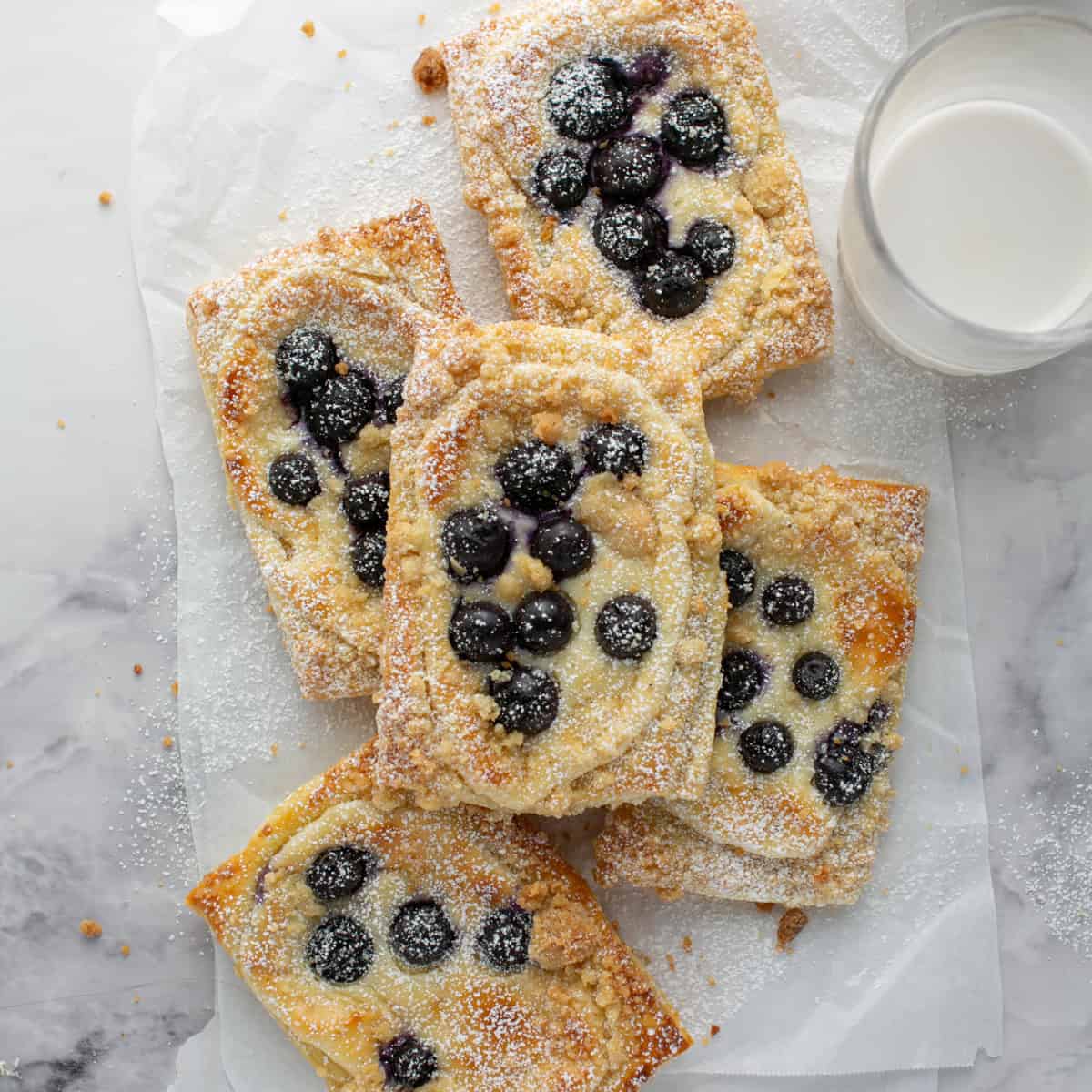 Blueberry Crumble Cream Cheese Danish with Puff Pastry