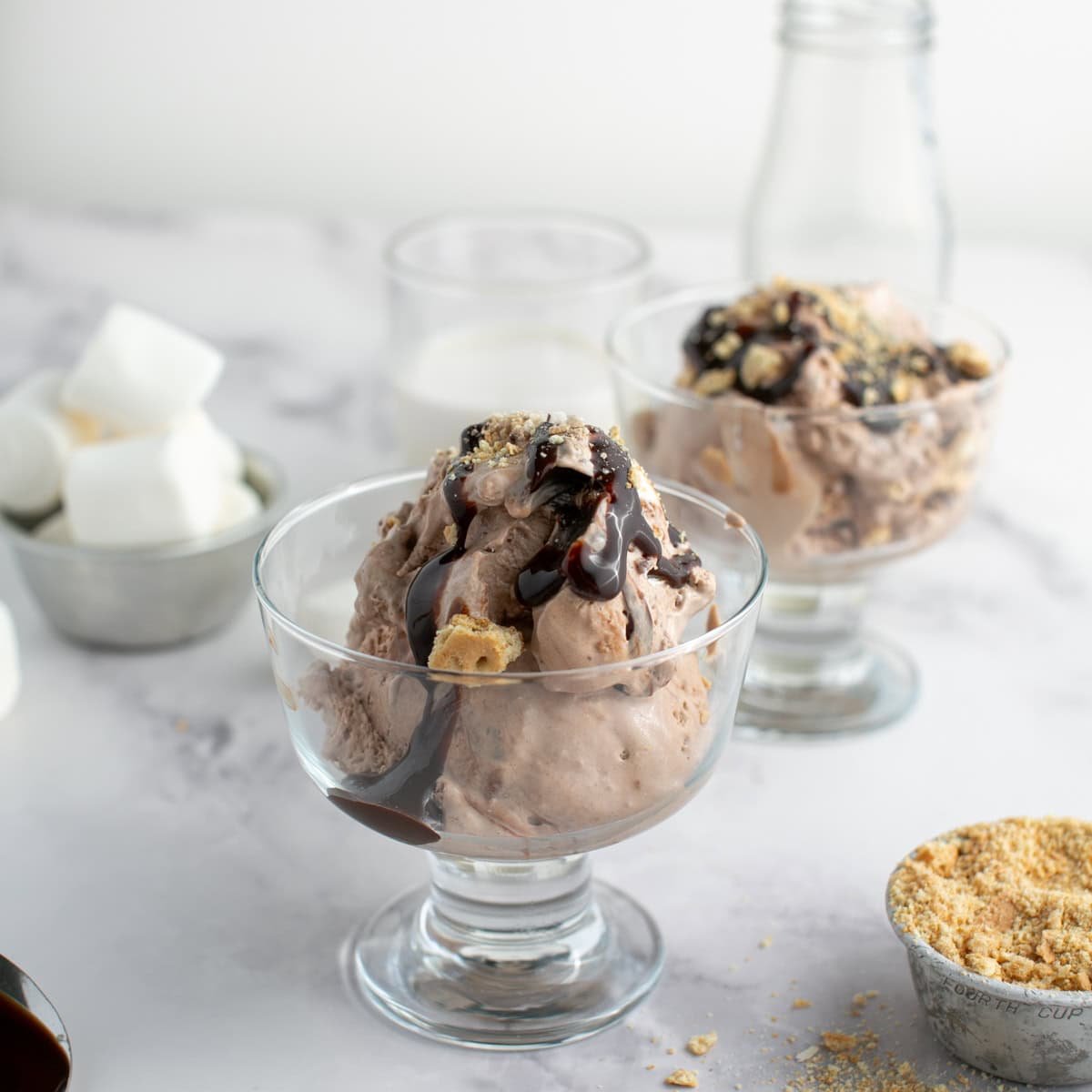Hot Fudge S’mores Ice Cream (No Churn Recipe)