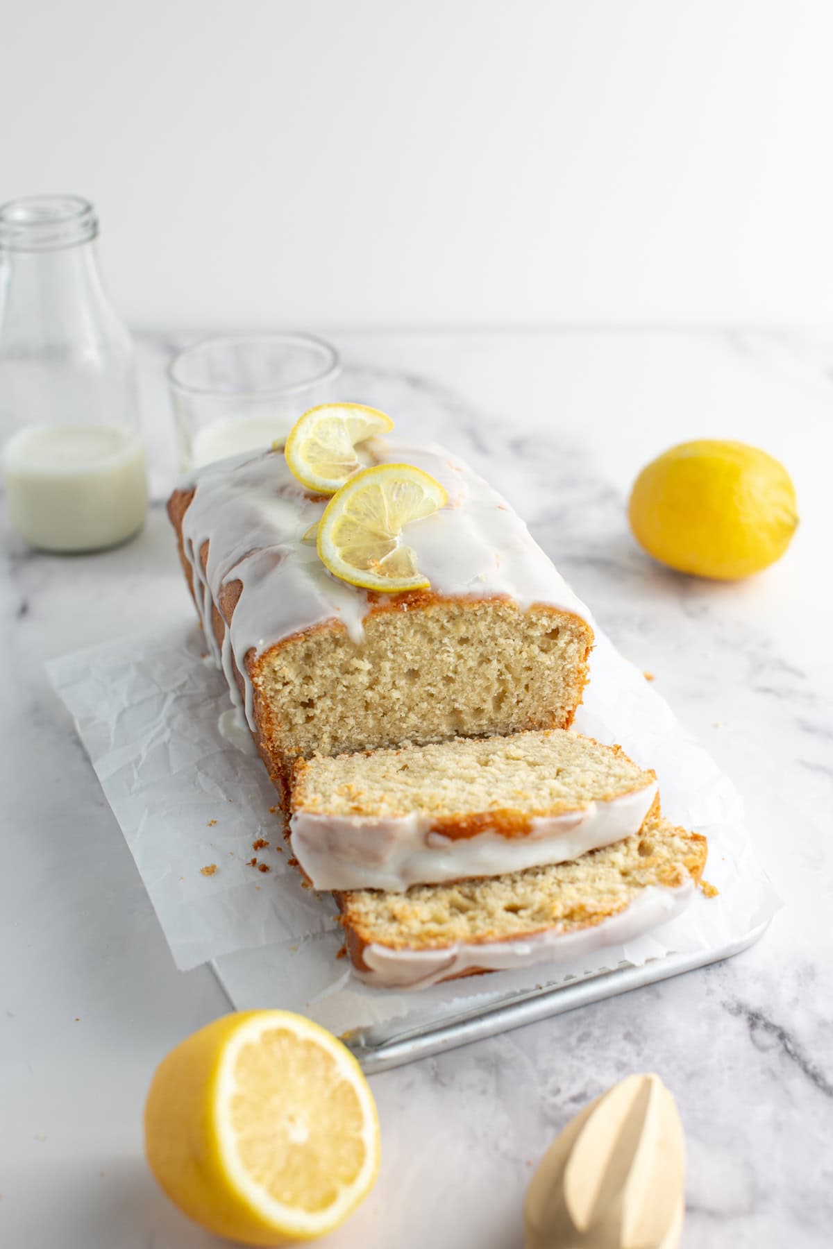 Earl Grey Tea Loaf Cake with lemons.