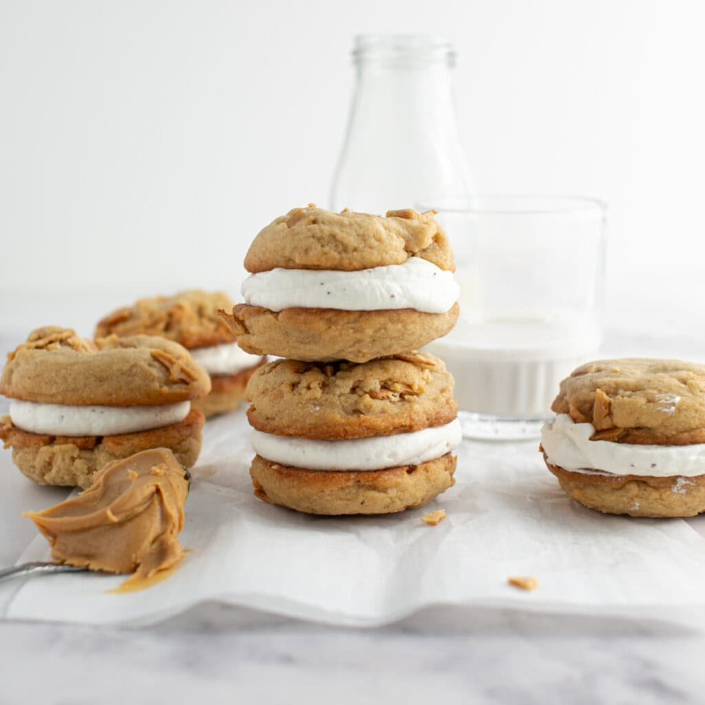Peanut Nutter Butter Ice Cream Cookie Sandwiches