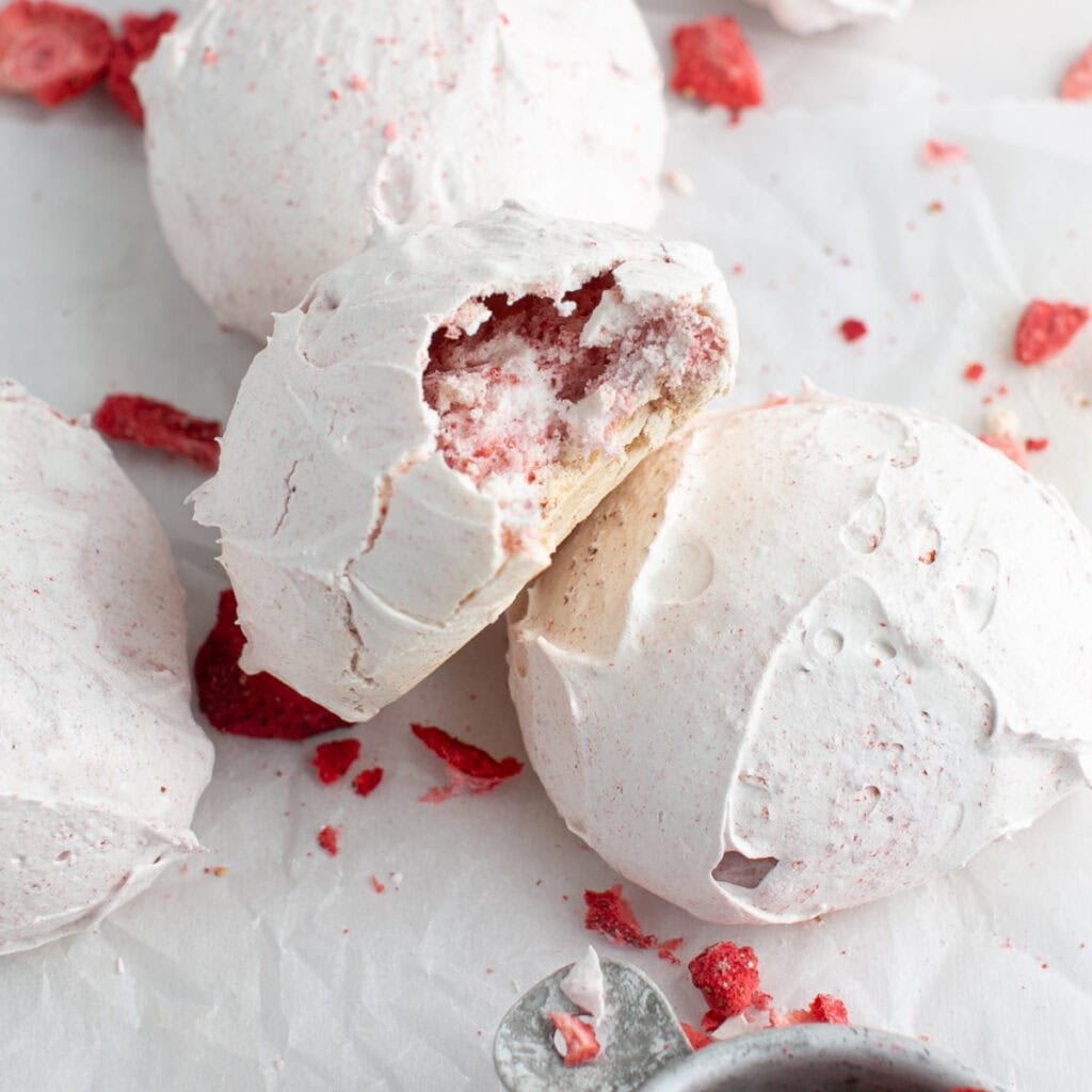 Strawberry Meringue Cloud Cookies (Easy Recipe)