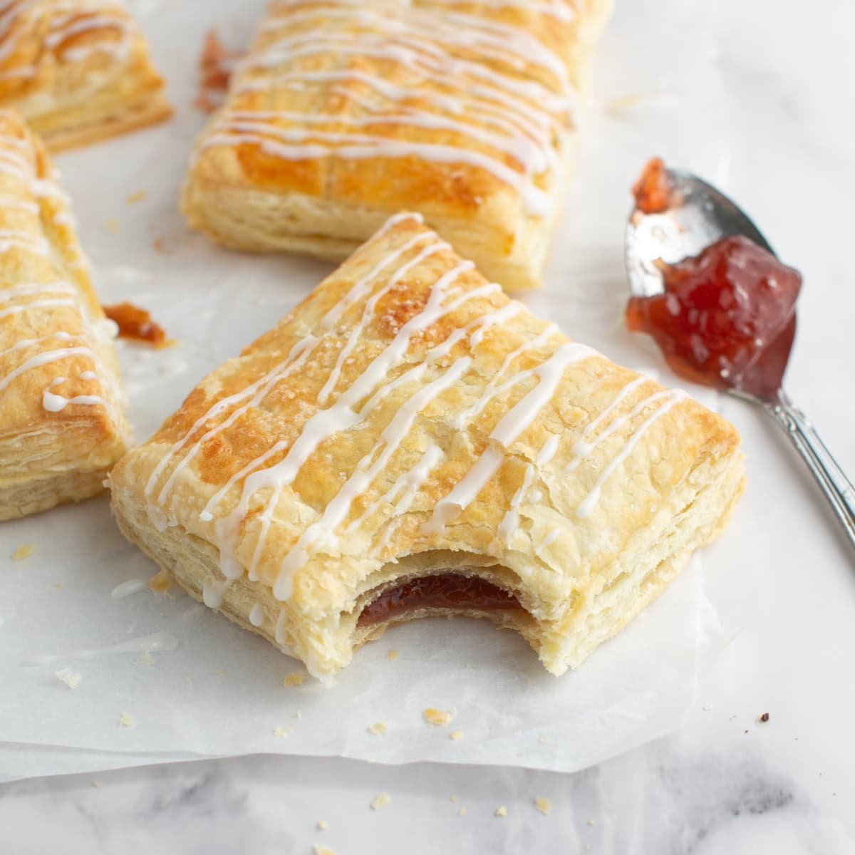 Easy Homemade Strawberry Toaster Strudel with Puff Pastry