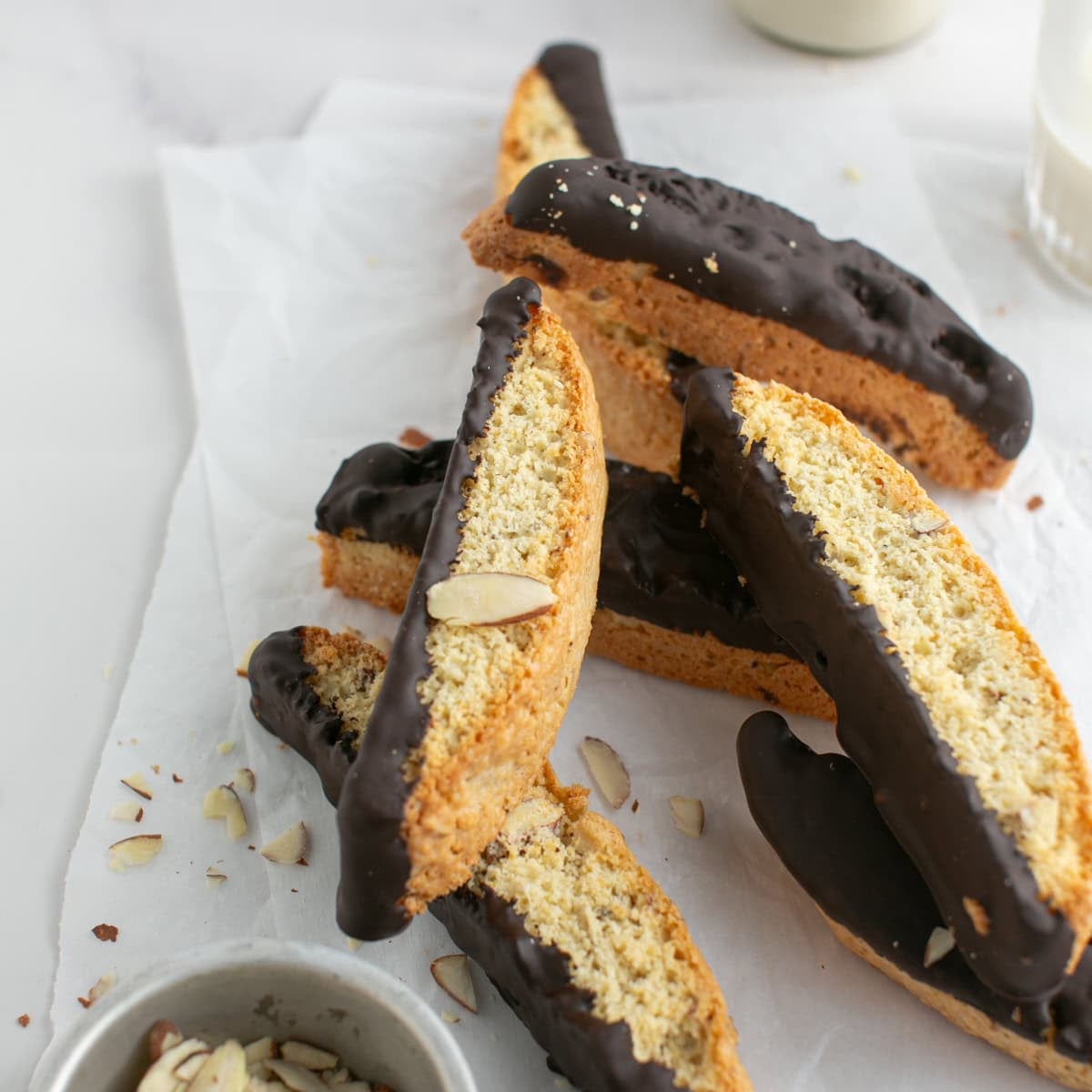 Easy Dark Chocolate Almond Mini Biscotti Recipe