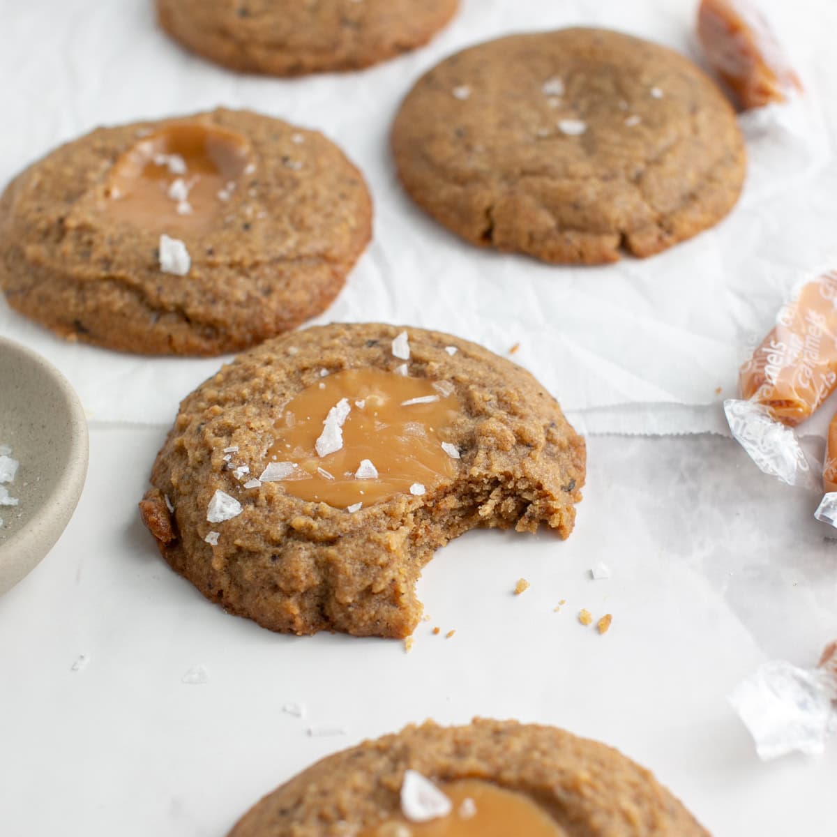 Best Chewy Caramel Coffee Cookies with Brown Butter