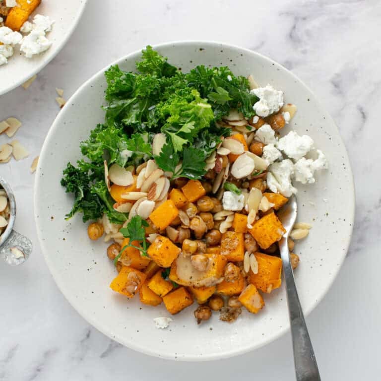 Easy Recipe for Fall Crunch Kale Salad with Orzo