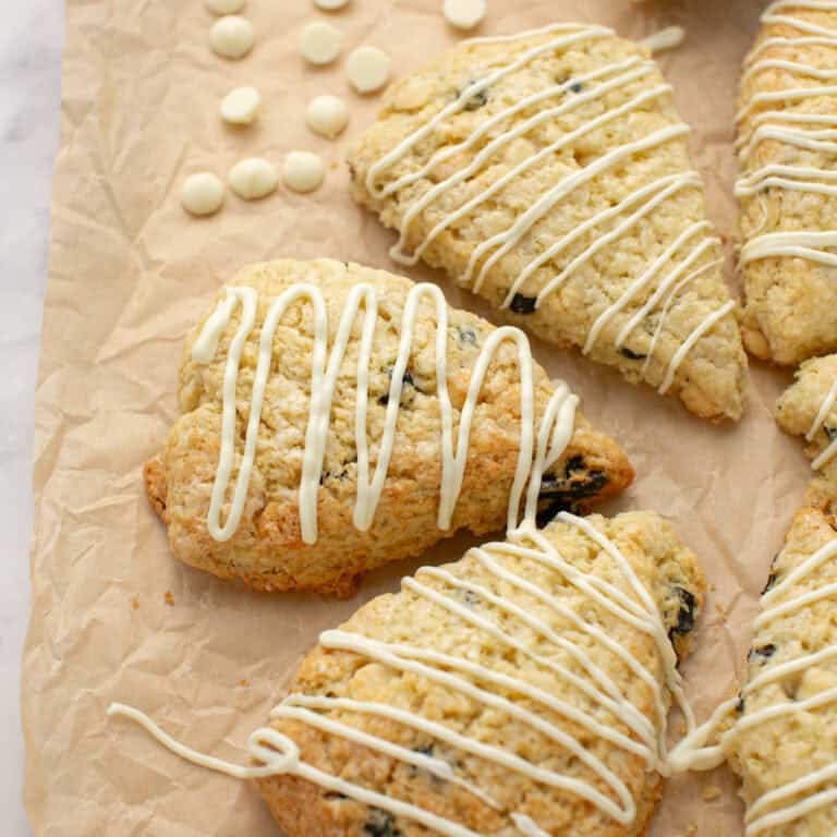 Easy White Chocolate Chip Blueberry Scone Recipe