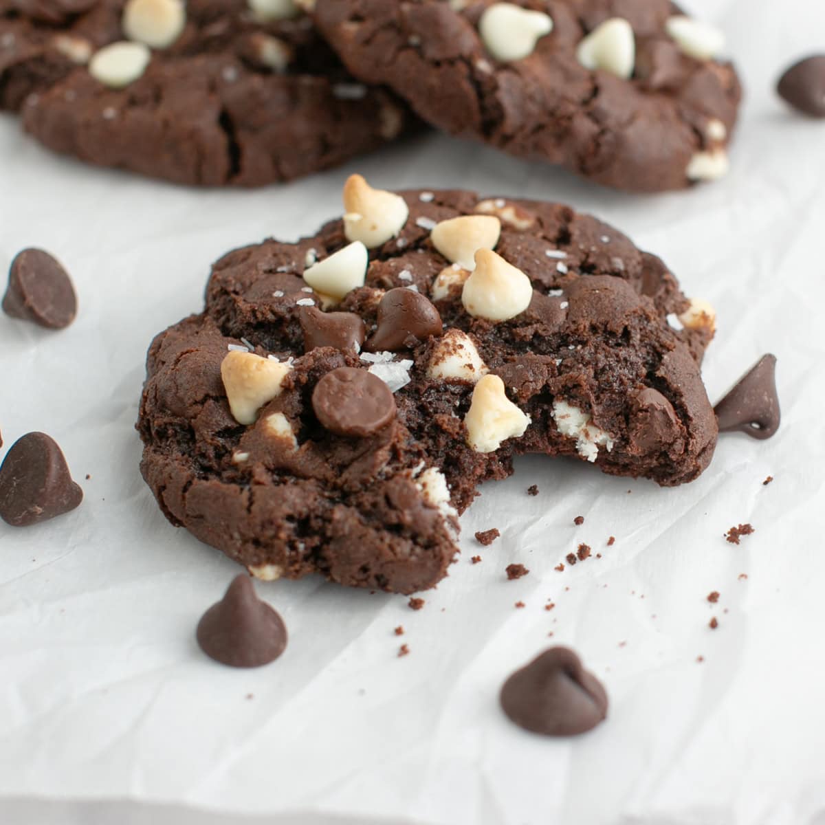 Single Serve Salted Triple Chocolate Chunk Cookie