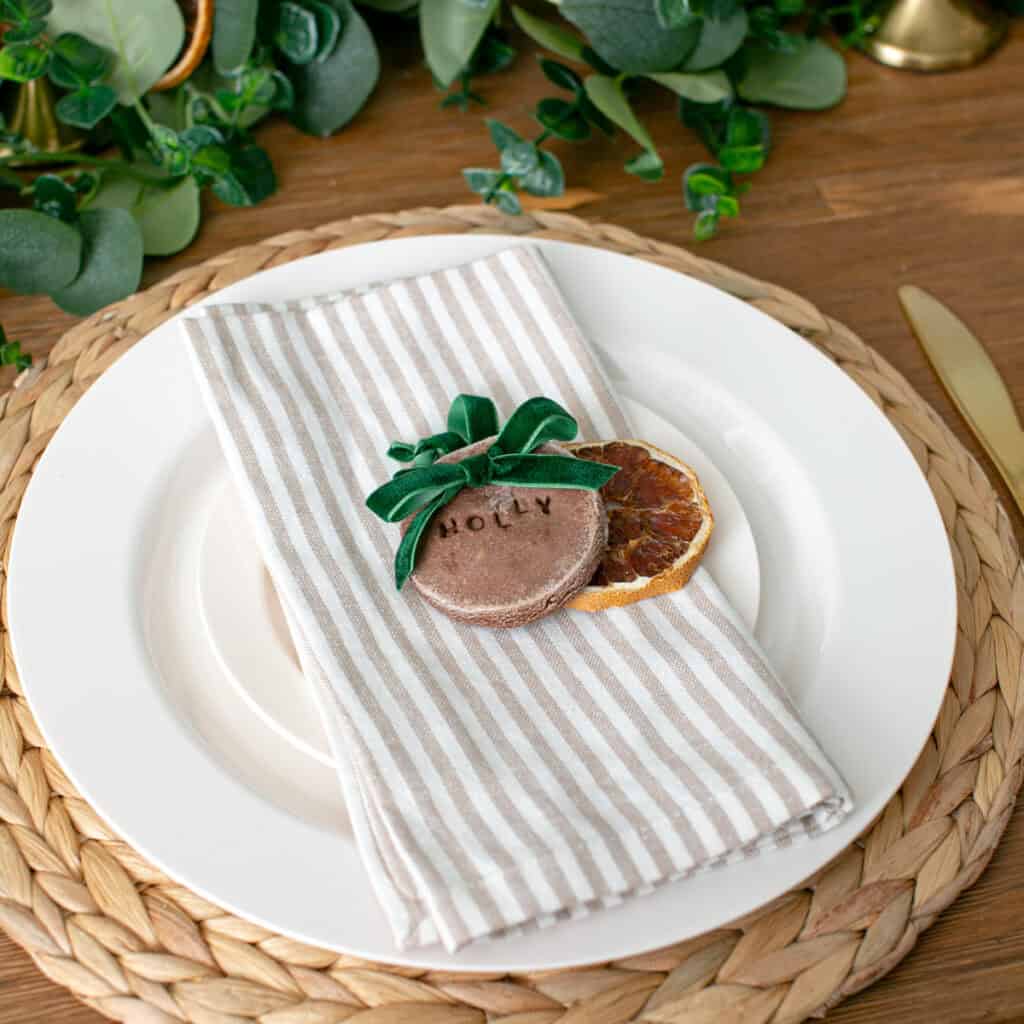 Homemade Cinnamon Dough Thanksgiving Table Settings