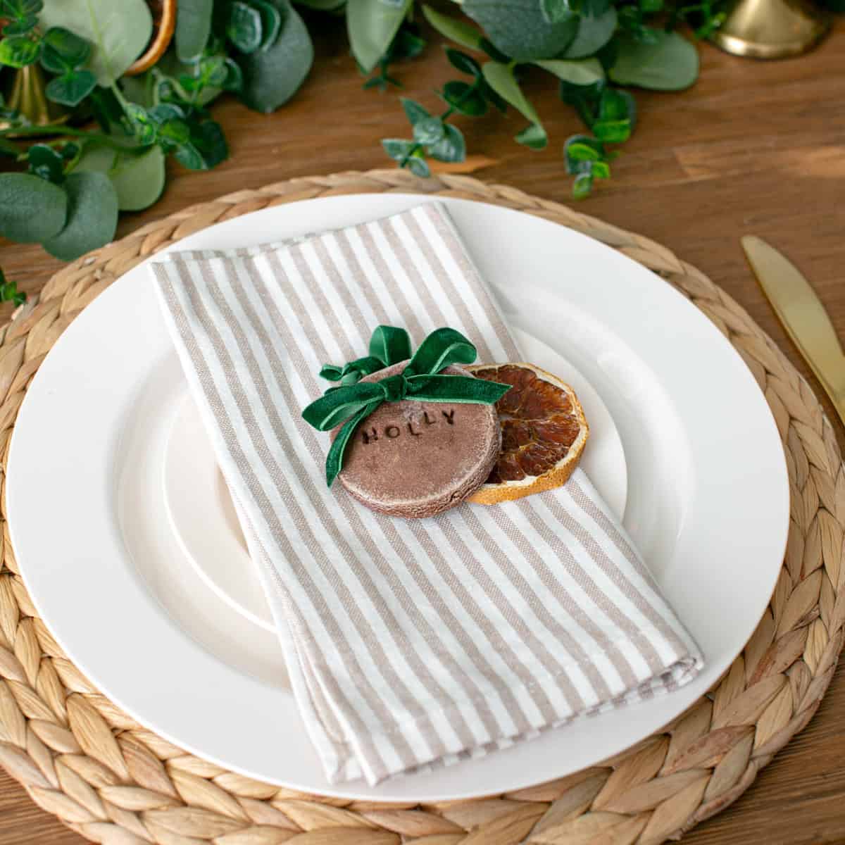 Homemade Cinnamon Dough Thanksgiving Table Settings