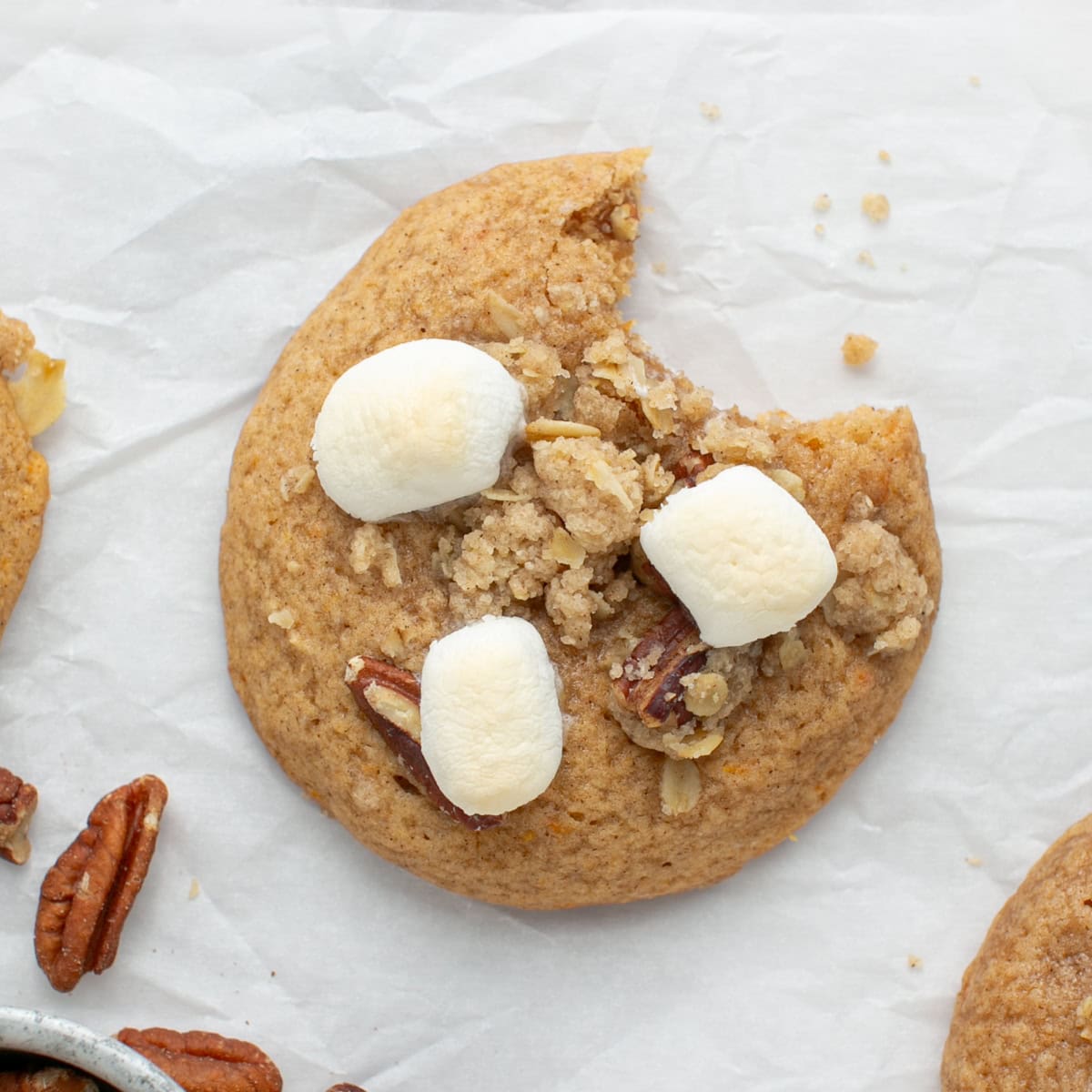 Sweet Potato Casserole Cookies with Marshmallow