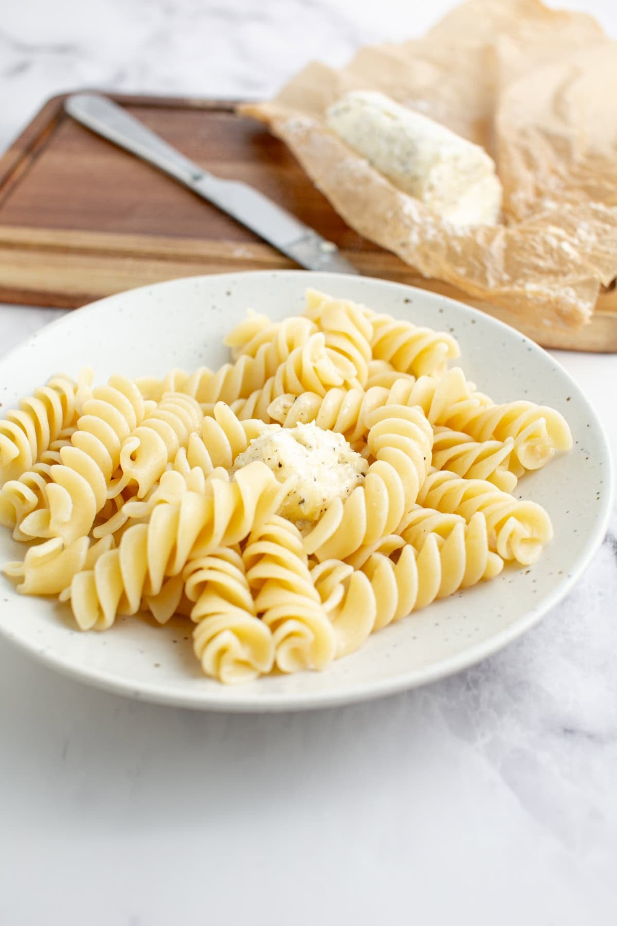 Homemade Compound Butter Recipes in a bowl of hot noodles.