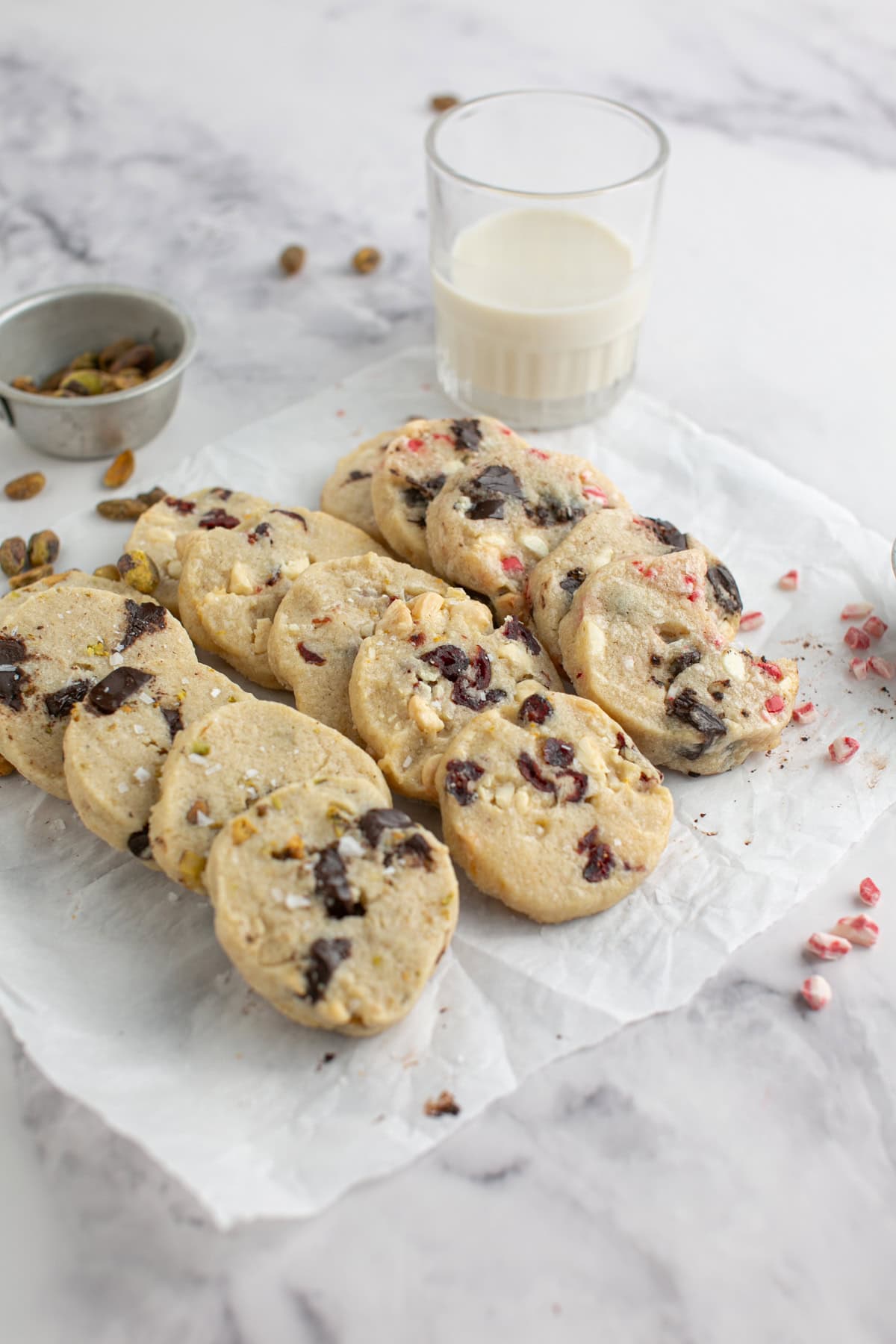 Slice and Bake Christmas Sugar Cookie with a glass of milk.